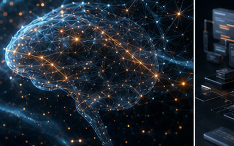Artificial intelligence network representing connected technology expertise